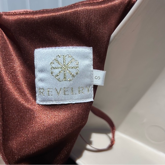 Revelry Terracotta Velvet 61931-R Maxi Backless Halter Dress | Size Small - Picture 13 of 14